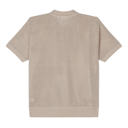 Obey Saratoga Mesh Polo Manches Courtes - Silver Grey - Streetart.fr