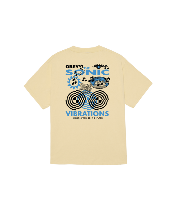 Obey Sonic Vibration - Pale Yellow — t-shirt