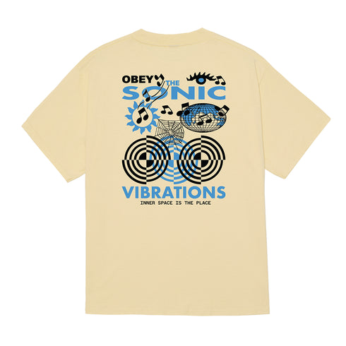 Obey Sonic Vibration T-Shirt - Pale Yellow - Streetart.fr