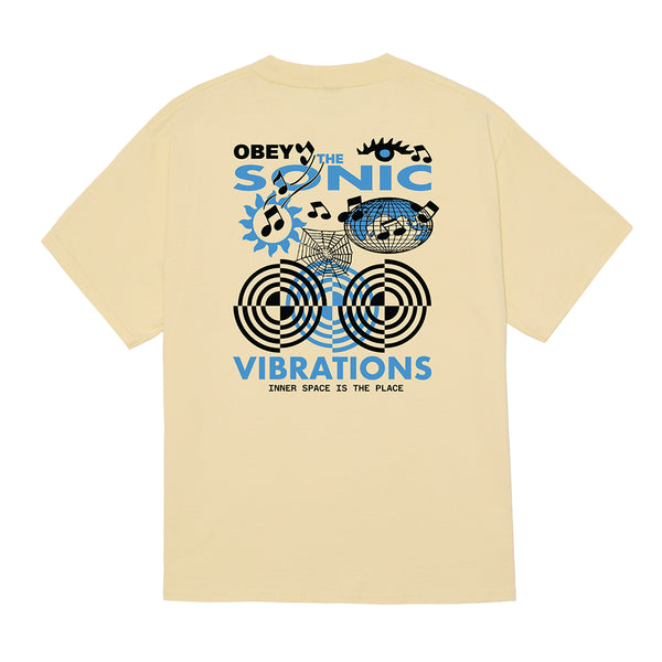 Obey Sonic Vibration T-Shirt - Pale Yellow - Streetart.fr