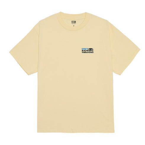 Obey Sonic Vibration T-Shirt - Pale Yellow - Streetart.fr