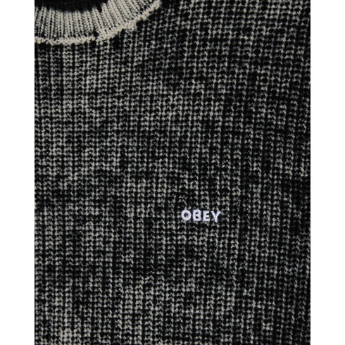 Obey Spray Effect Sweater - Dark Black Multi - Streetart.fr
