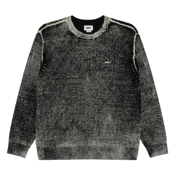 Obey Spray Effect Sweater - Dark Black Multi - Streetart.fr