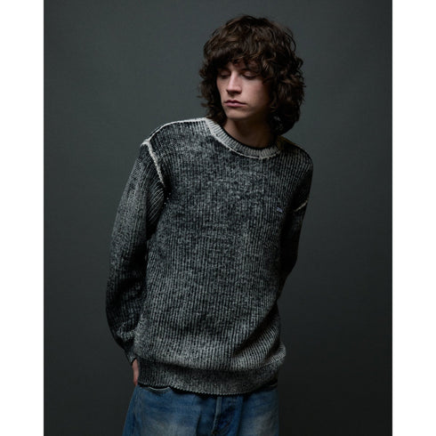 Obey Spray Effect Sweater - Dark Black Multi - Streetart.fr