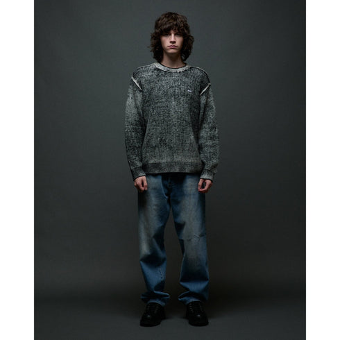Obey Spray Effect Sweater - Dark Black Multi - Streetart.fr