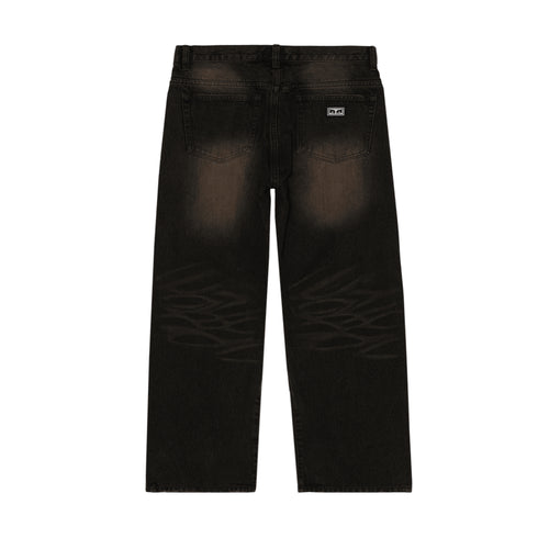 Obey Studded Boxcar Straight Leg Denim - Black Rust Wash - Streetart.fr
