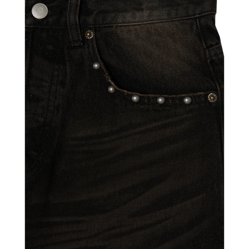 Obey Studded Boxcar Straight Leg Denim - Black Rust Wash - Streetart.fr