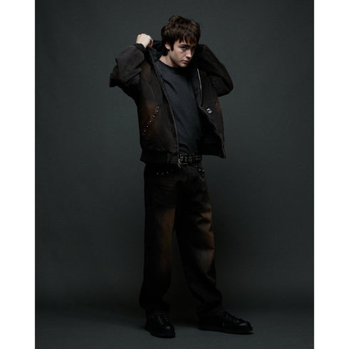 Obey Studded Boxcar Straight Leg Denim - Black Rust Wash - Streetart.fr