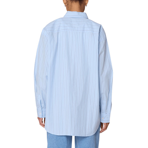 Obey Womens Beverly Graphic Ls Shirt Chemise - Light Blue Multi - Streetart.fr