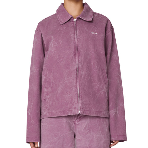 Obey Womens Donovan Zip Jacket - Tulip Brown Wrinkle Wash - Streetart.fr