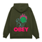 Obey World In Flame Sweat A Capuche - Deep Lichen - Streetart.fr
