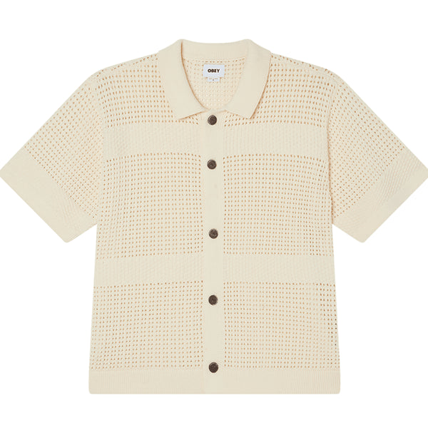Obey Zach Sweater Shirt Chemise - Unbleached - Streetart.fr
