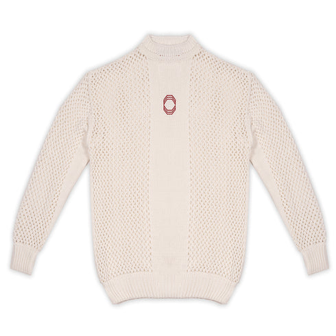 Octagon Web Knitted Sweater Sweatshirt - White - Streetart.fr