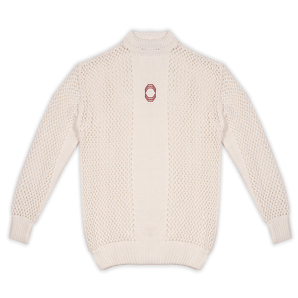 Octagon Web Knitted Sweater Sweatshirt - White - Streetart.fr