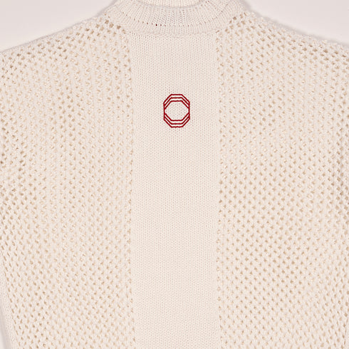 Octagon Web Knitted Sweater Sweatshirt - White - Streetart.fr