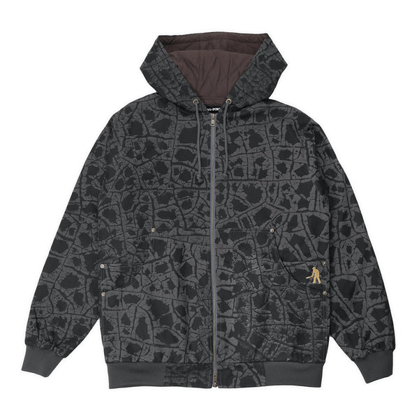 Passport Diggers Club Weathered Hoodie Zip Jacket - Black - Streetart.fr