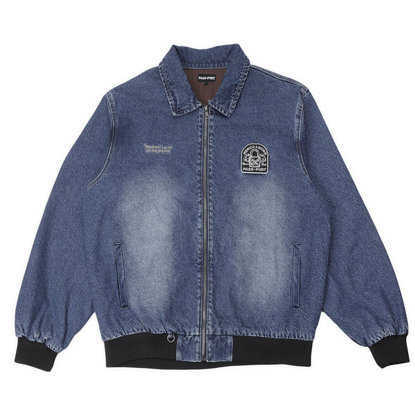 Passport Freight Recycled Denim Hercu - Locks Jacket - Washed Dark Indigo - Streetart.fr