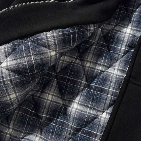 Butter Plaid Lined Zip-Thru Hood - Ash
