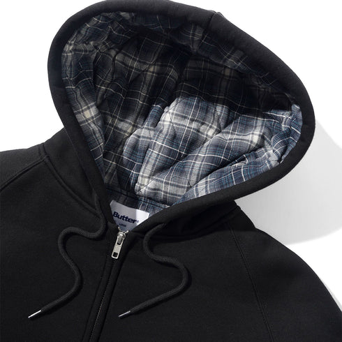 Butter Plaid Lined Zip-Thru Hood - Ash