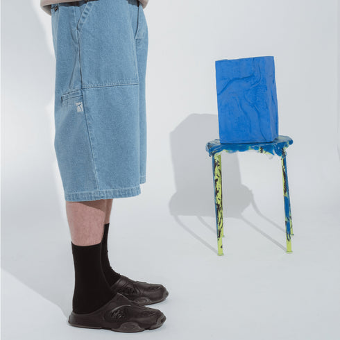 Poetic Collective Painter Shorts - Light Blue Denim - Streetart.fr