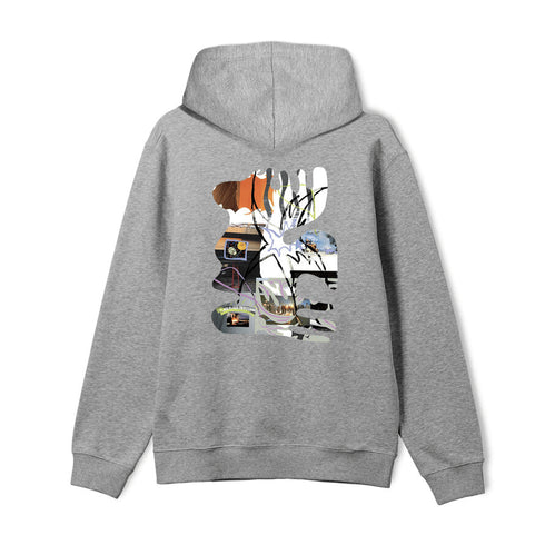 Poetic Collective Shaped Collage Sweat A Capuche - Heather Grey - Streetart.fr