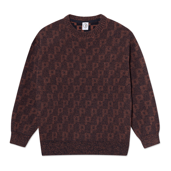 Polar George Sweater P Pattern Crewneck Sweatshirt - Navy / Orange - Streetart.fr
