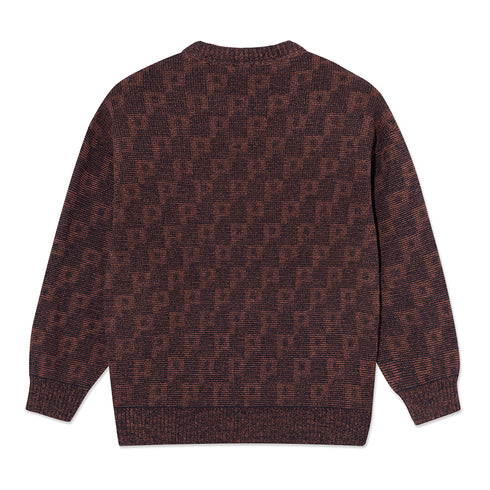 Polar George Sweater P Pattern Crewneck Sweatshirt - Navy / Orange - Streetart.fr