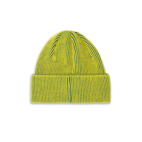 Polar Lines Merino Beanie - Chartreuse / Army Green — vue 2