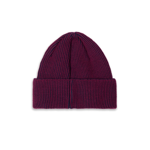 Polar Lines Merino Beanie - Wine / Navy — vue 2