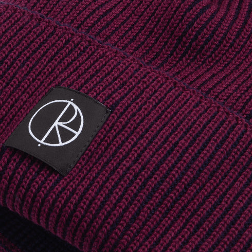 Polar Lines Merino Beanie - Wine / Navy — vue 3
