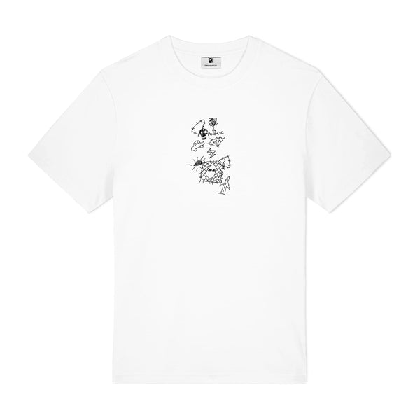 Poetic Collective Doodle Sketch T-Shirt - White