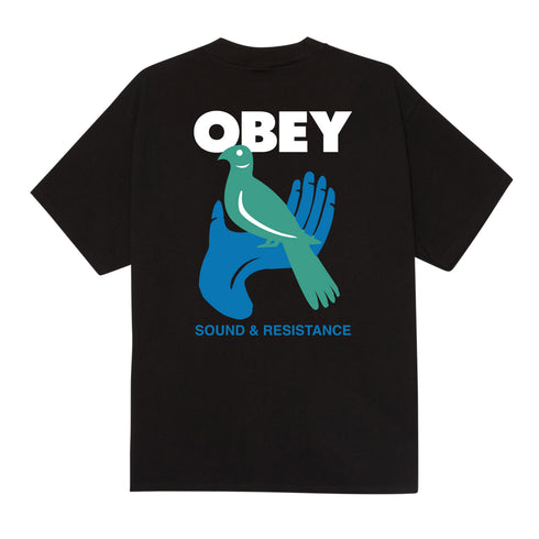Obey Sound & Resistance Bird T-Shirt - Black