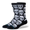 Stance Static Skull Crew Socks - Black — chaussettes