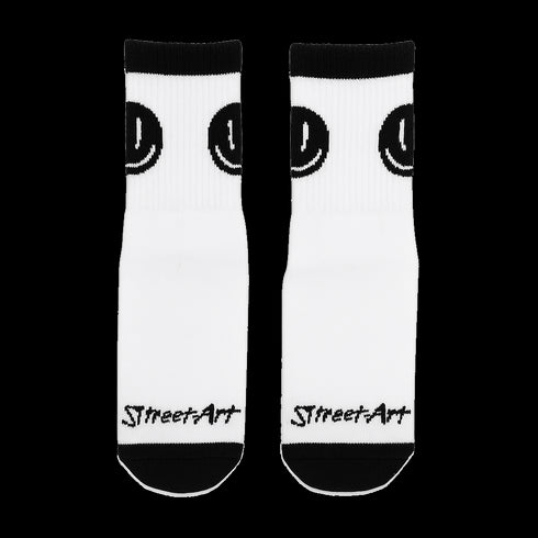 Streetart Smiley Sock Black / White - Streetart.fr