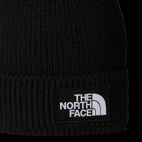 The North Face Tnf Logo Box Cuffed Beanie Bonnet - Black - Streetart.fr