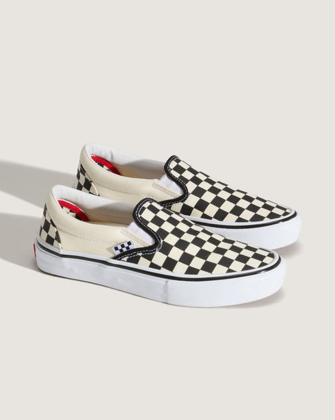 Vans Skate Slip-On Pro (Cherckerboard) - Black / Off White - Streetart.fr