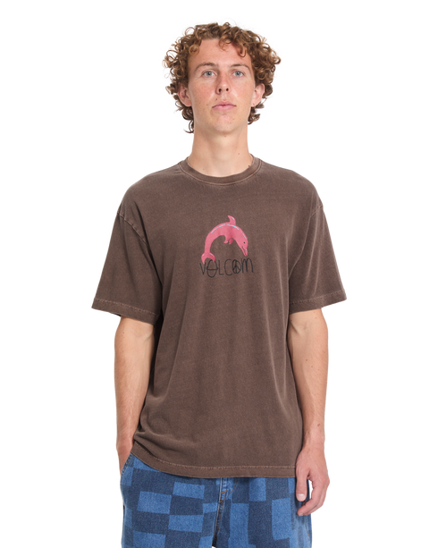 VOLCOM FA OZZY 3 DOLPHIN T-SHIRT - RAISIN - A4332611-RSN