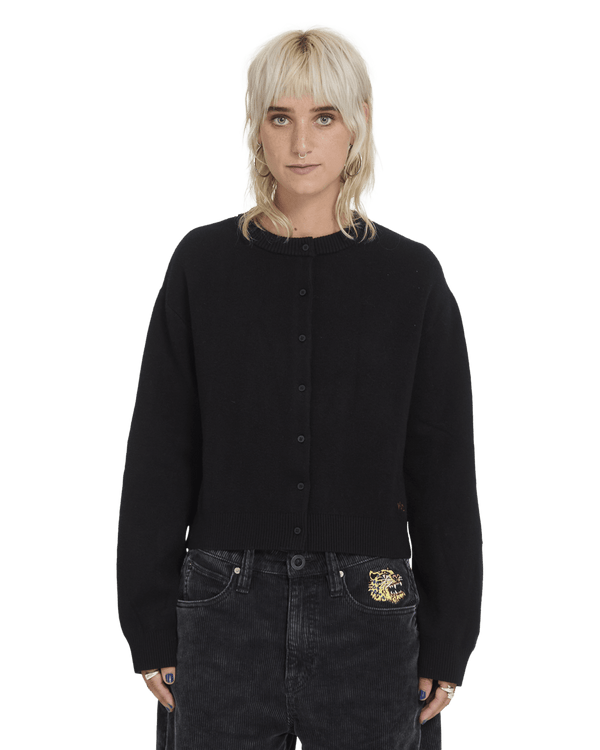 Volcom Fa Ozzy Cardigan - Black — sweatshirt
