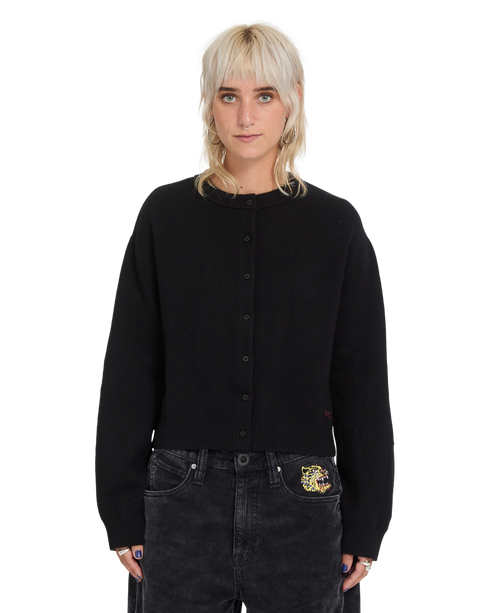 Volcom Fa Ozzy Cardigan - Black - B0732604-BLK