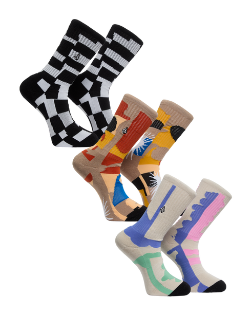 Volcom Print Mixer Sock 3Pk - Multi - D6332601-MLT