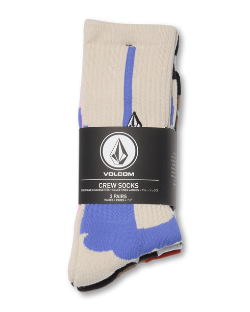 Volcom Print Mixer Sock 3Pk - Multi - D6332601-MLT