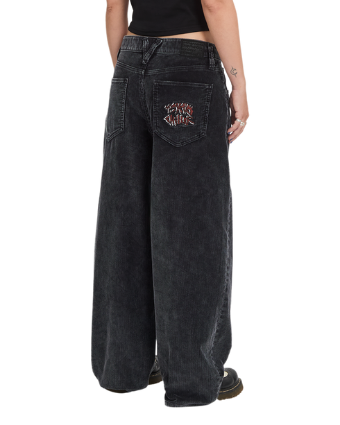 Volcom Women Fa Ozzy Cord Pant - Light Acid Black - B1932603-LAB