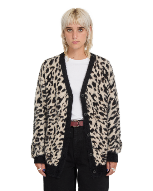 Volcom Women Tigardi Cardigan - Animal Print - B0732606-ANM