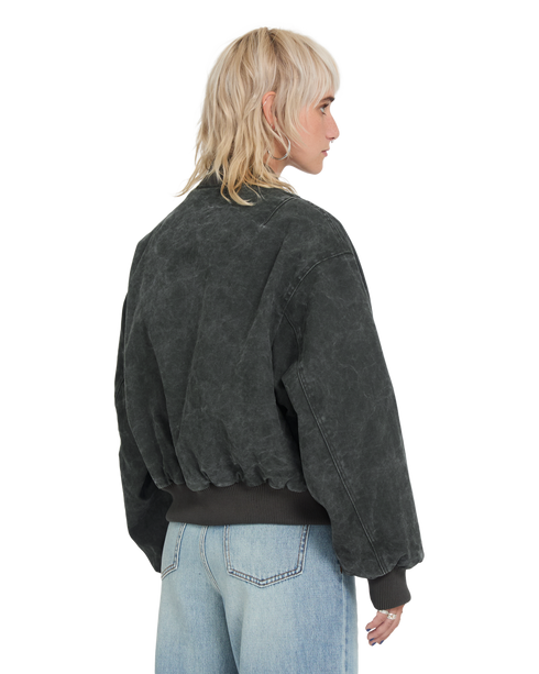 Volcom Women Workestra Bomber Jacket - Rinsed Black - B1732606-RIB