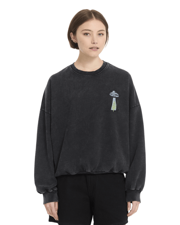 Volcom Womens Fa Mickey Mason Crew - Vintage Black — sweatshirt