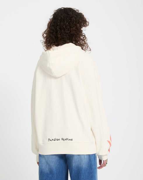 Volcom Womens Fa Mickey Mason Fleece Zip - Off White - Streetart.fr