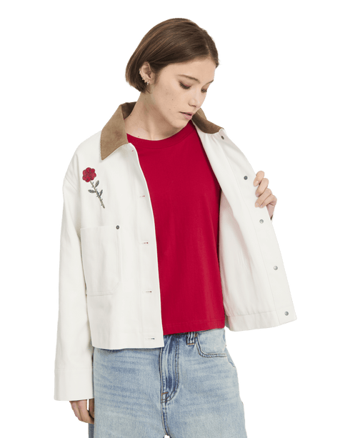 Volcom Womens Fa Mickey Mason Jacket - Off White — vue 5