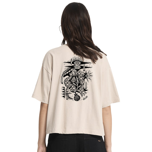 Volcom Womens Fa Vaderetro 2 T-Shirt - Khakiest - Kst - Streetart.fr