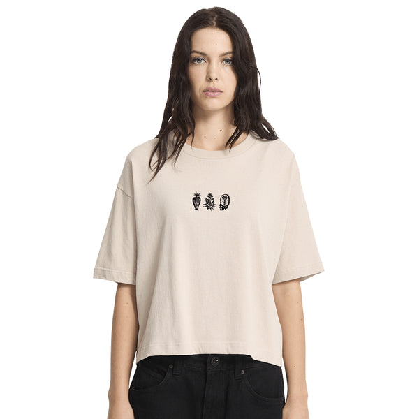 Volcom Womens Fa Vaderetro 2 T-Shirt - Khakiest - Kst - Streetart.fr