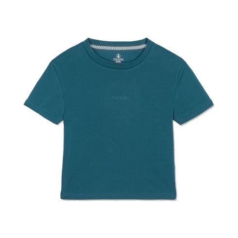 Volcom Womens Volcomstone Tight T-Shirt - Crop Emerald Green - Emg - Streetart.fr